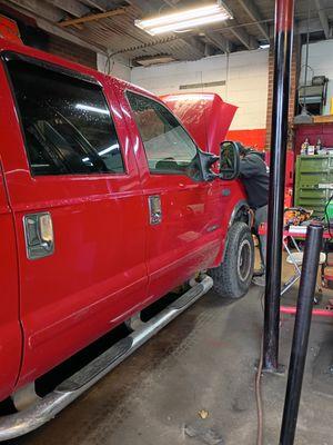 Power Steering change on an F250 Diesel. Customer was very happy with the work.