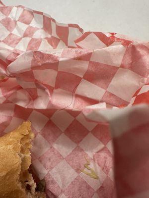 Carne asada torta with hair in it