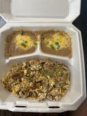 Machacha breakfast with beans