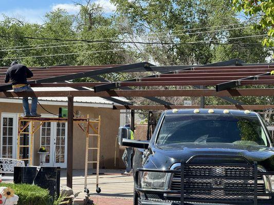 Construction of patio cover for gathering