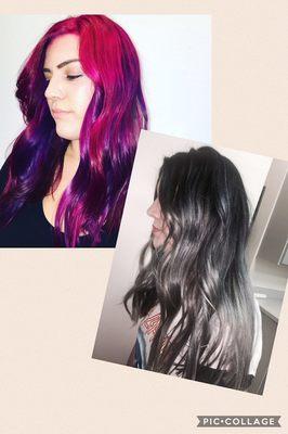 Bottoms picture was done 10 weeks after the top picture. Patients, good products and ola-plex were used to keep her hair healthy.