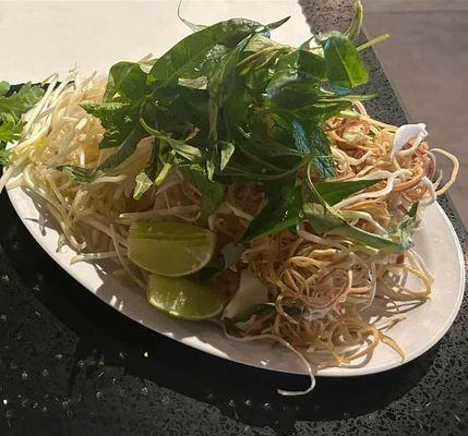 Generous veggies & herbs on-the-side