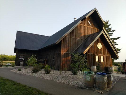 Outside the brewery and pizza restaurant.