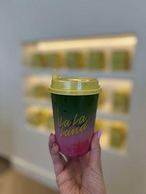 Regular Iced Strawberry Fields Latte (~$6)