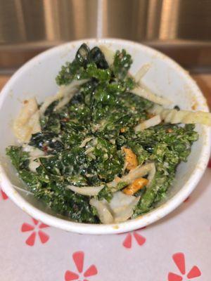 Kale salad with spicy cashews!