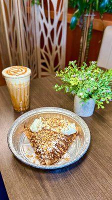 Banana Royale Crepe and Mazapan Iced Coffee