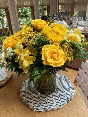 Our beautiful yellow arrangement