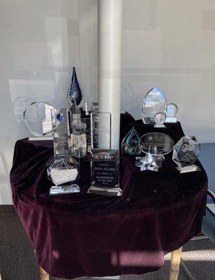 Table with a sampling of awards