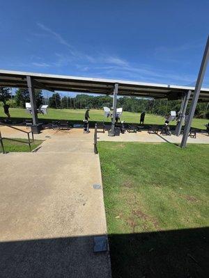 Covered driving range.