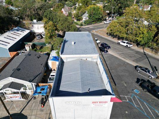 Commercial Flat Roof Restored with 20-year labor and material warranty 100%