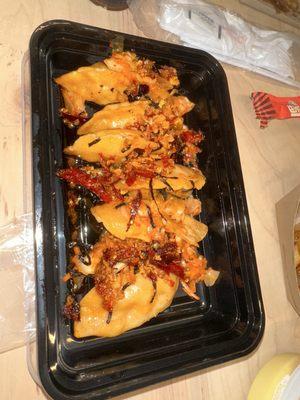 Chicken kimchi dumplings