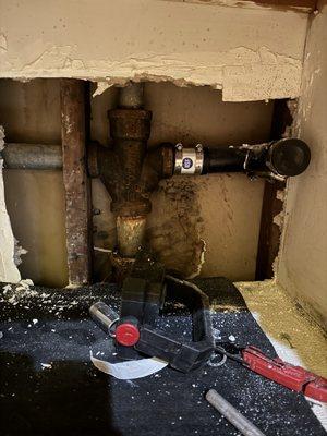 $1200 for this washout for a his/her bathroom. Had to bring another plumber to undo everything rooter experts did.