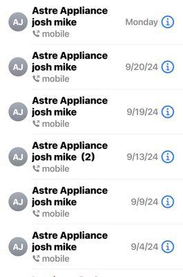 Astre Appliance Service Central New Jersey