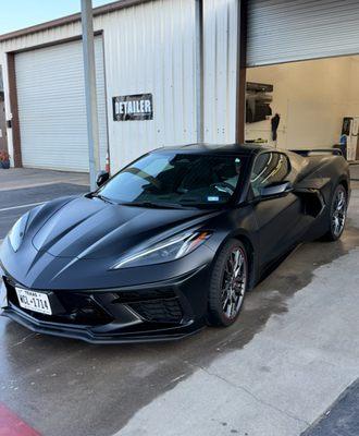 Satin Black Paint Protection film on this Stingray