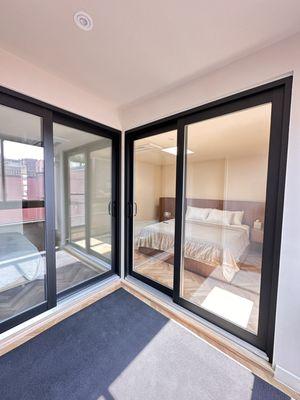 Balcony sliding door