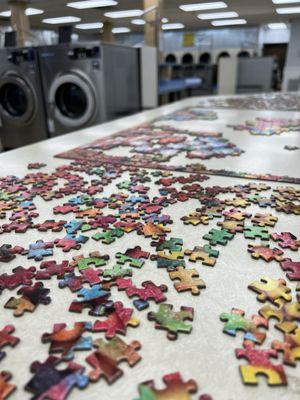 Puzzling while doing laundry??? Genius!!!