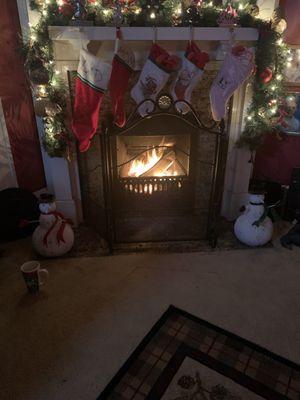 Working fireplace.