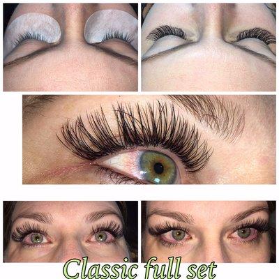 Classic full set one extension on one natural lash