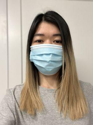 Medium length V cut with layers