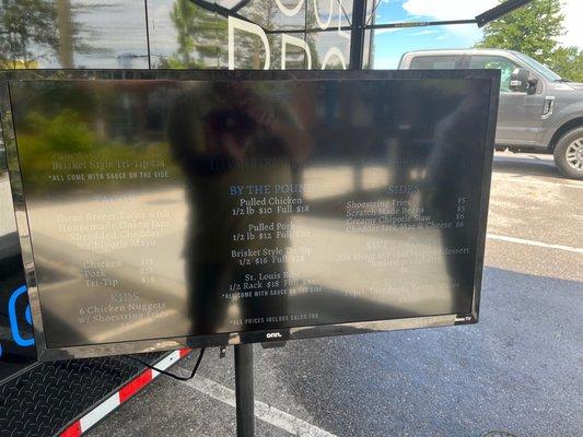 Menu ( you will have to zoom to see)