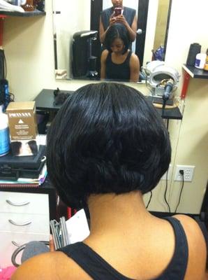 3/4 weave and cut and style