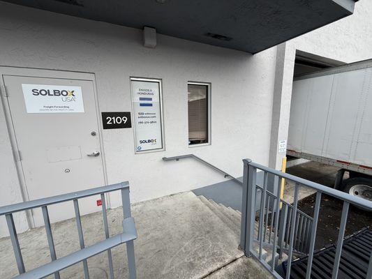 Door Front of our new warehouse in Doral