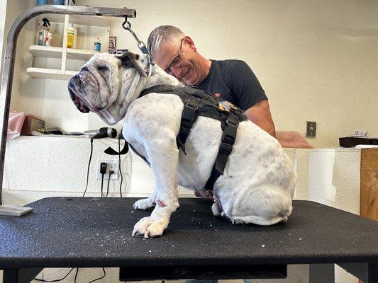 Kenji's cutting with Matt