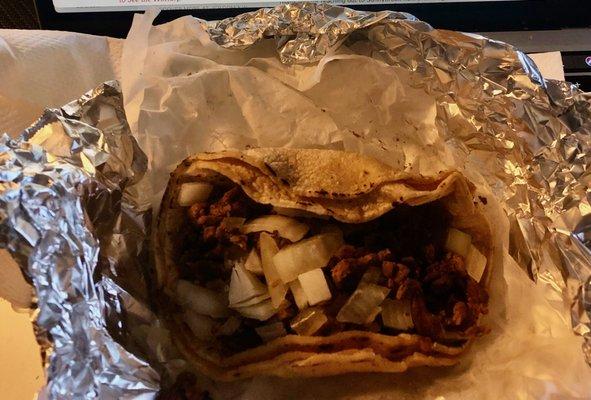 Authentic Mexican Beef Taco.