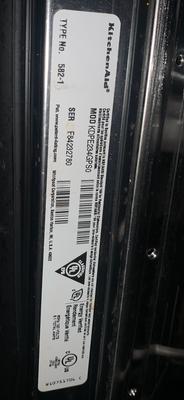 Model and serial number