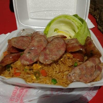 Chow's Hmong sausage and fried rice. Oishi!!