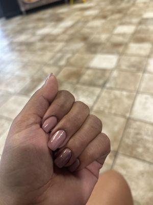 Gel manicure with DND gel polish in color 487 Fairy Dream