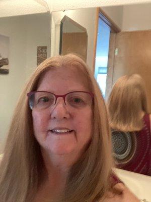 Thick hair blow dryed