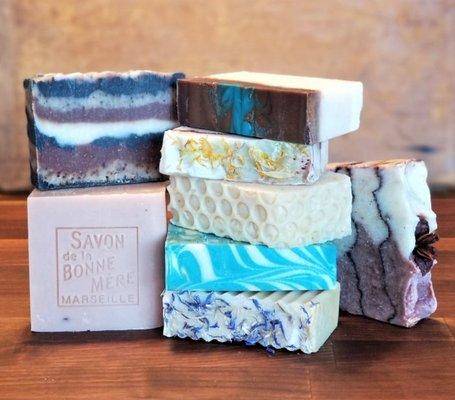 Our small-batch, herbal soaps are made from pure vegetable oils only, with all natural fragrances & colorings.
