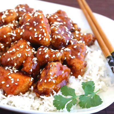 Sesame Chicken with White Rice