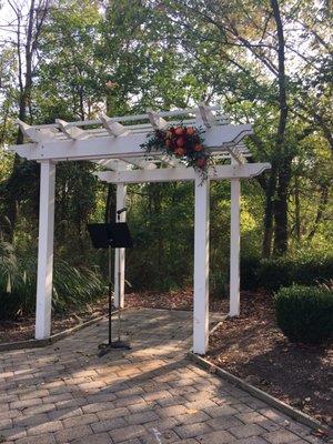 Outside (set up as altar for wedding)