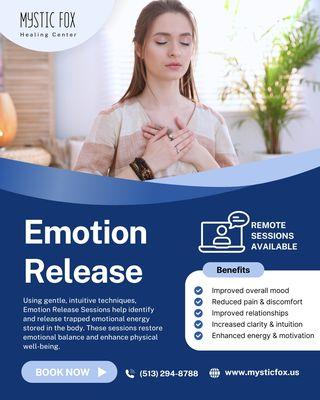 New Offering: Now offering Emotion Release sessions for emotional clarity and nervous system regulation.