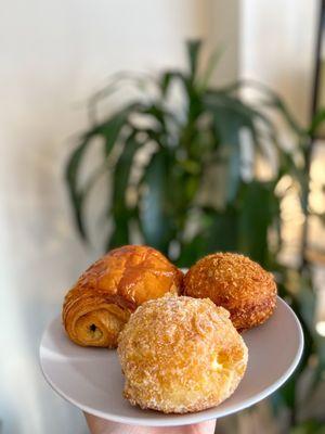 Crunchy Creme, Beef Curry, Chocolate Croissant