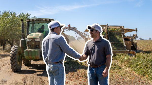WSR agent with client during harvest