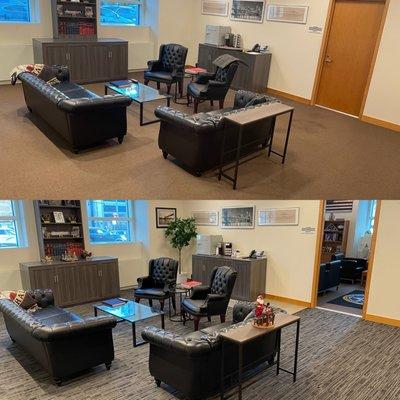 Before/after carpet tile and lvt