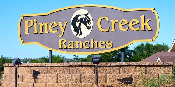 Piney Creek Ranches, a happy Centennial sign customer that Sign Stop Denver created their sign from design to install.