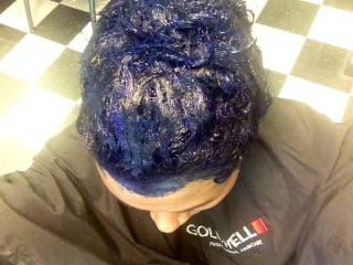 #2: blue dye application; by Gina (& Sharon)
