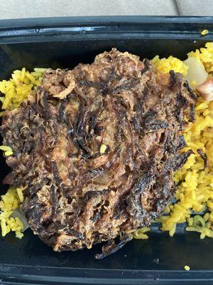 40. Roast Pork Egg Foo Young (Burned)