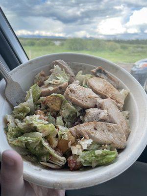 Caesar salad and views