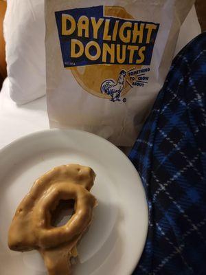 Maple glazed old fashioned donut! Legit!!