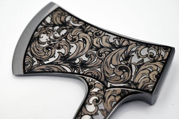 Laser engraved Estwing camp axe