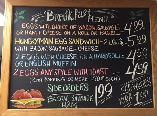 Breakfast Menu served all day
