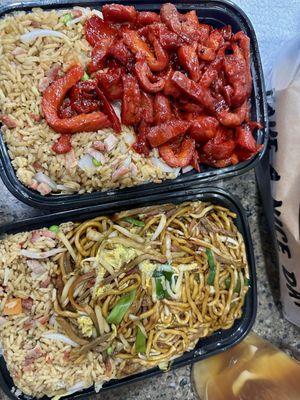 D38 Boneless Spare Ribs (top) & Roast Pork Lo Mein (bottom)