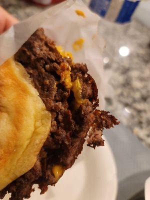 Smashed, no flavor burger... I'm sorry to say. I love all food but man, I was so disappointed.