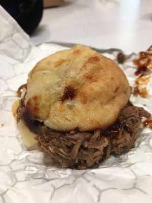 Small sample of the Brisket slider. Soooo good. They aren't kidding it's for the cheese lovers.