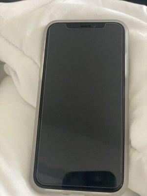 Repaired iPhone X with free tempered glass